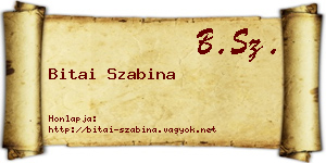 Bitai Szabina névjegykártya